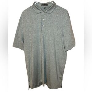 Southern Point Co. Men’s Polo- Heathered navy & grey light stripes, Size XL